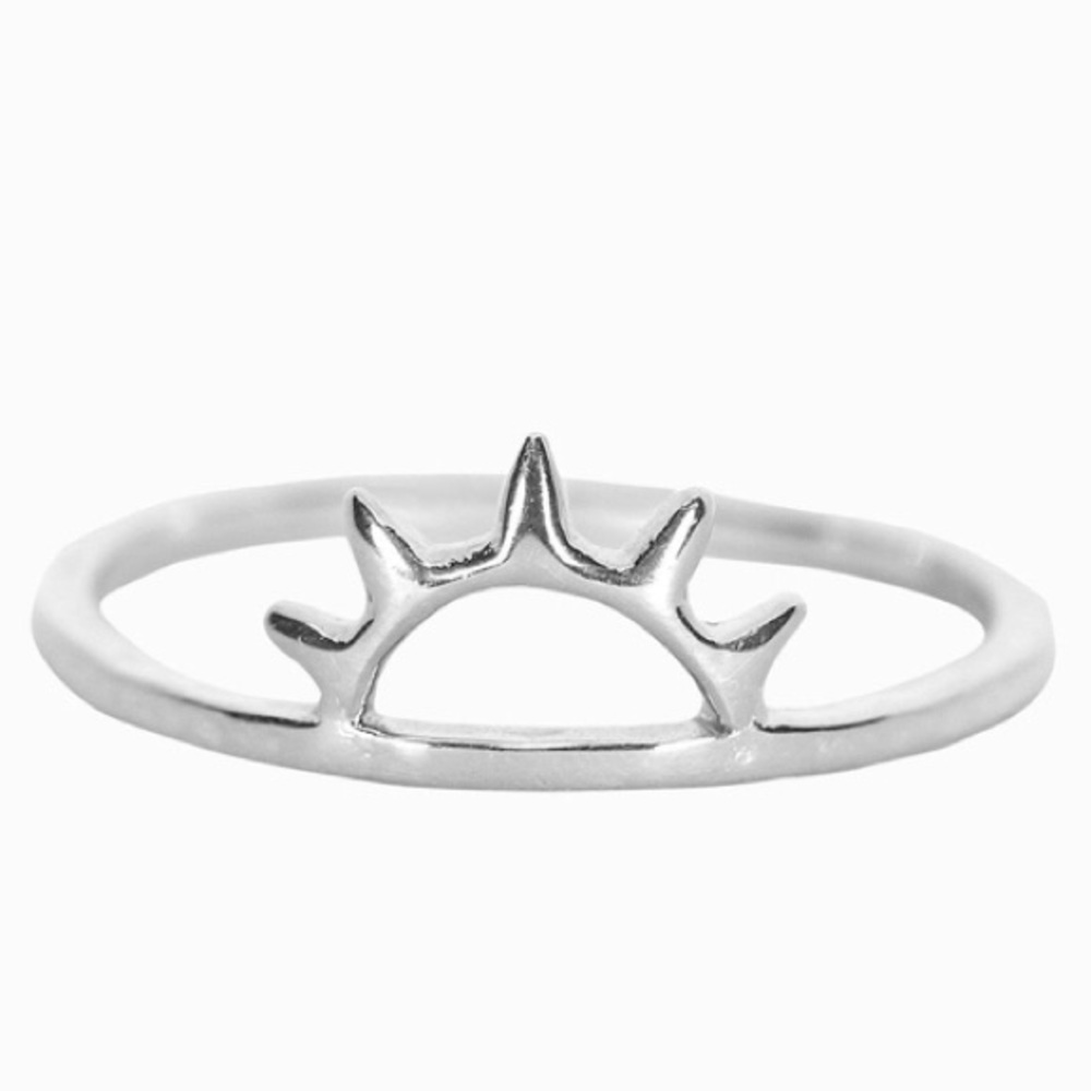 Rose gold or silver sun rise ring